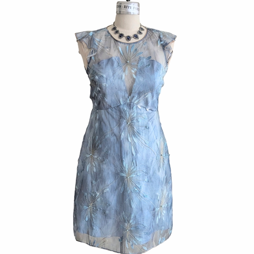 Elie Tahari Floral Applique Cocktail Dress Size 6
